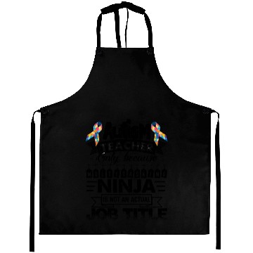 Discover Autism Teacher Job Title Aprons