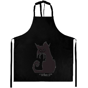 Discover Angry black cat Aprons
