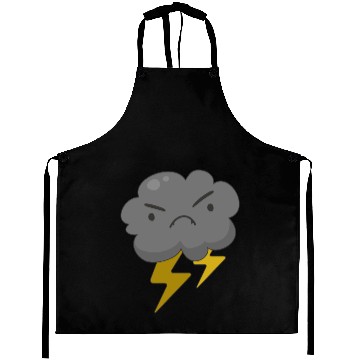 Discover Angry Cloud With Lightning Thunderstorm Weather Aprons