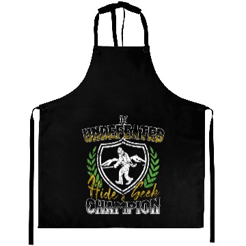 Discover Bigfoot Undefeated Hide & Seek Champion Sasquatch Aprons
