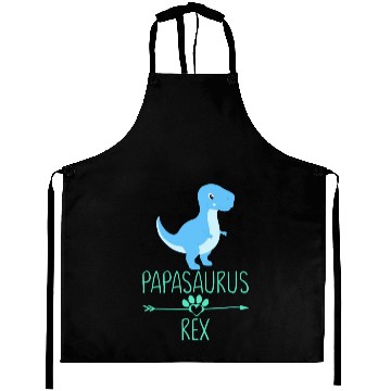 Discover Papasaurus Rex Funny Dinosaur Dad Aprons