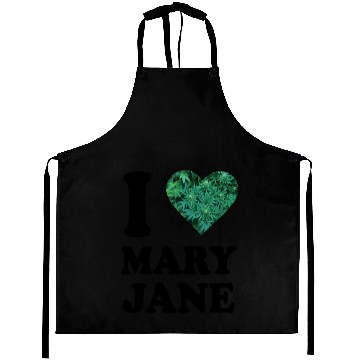 Discover I love mary jane weed hanf 420 gift ganja cannabis Aprons