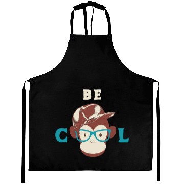 Discover Be Cool Monkey Face & Glasses Vintage Aprons