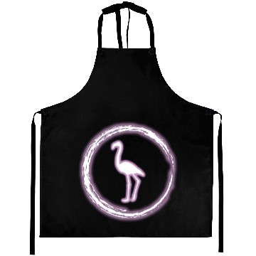 Discover Glow Circle Flamingo Bright Neon Glowing Effect Aprons