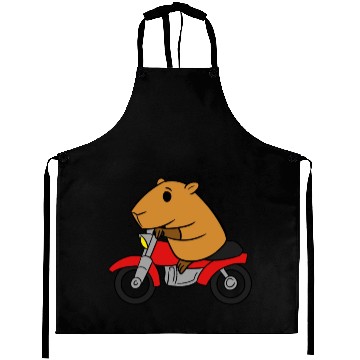 Discover Capybara Riding Motorcycle Aprons Funny Rodent