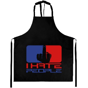 Discover text hand middle finger evil cool logo humans stic Aprons