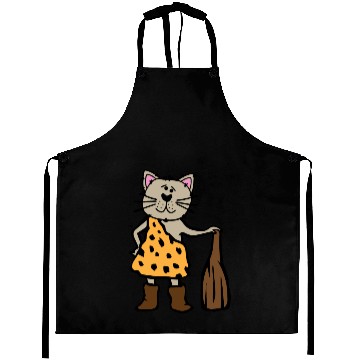 Discover Cat Stone Age Caveman Aprons