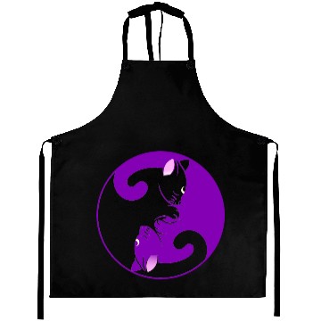 Discover cat ying yang Aprons