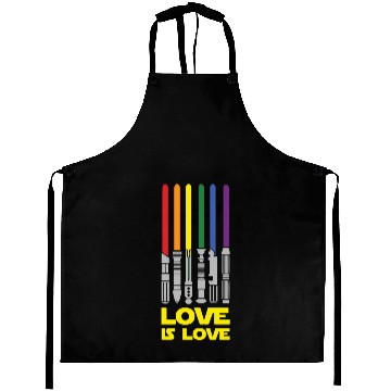 Discover Lightsaber Rainbow - Love Is Love Aprons
