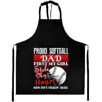 Discover Softball - softball dad s - proud softball dad Aprons