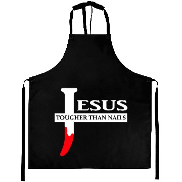 Discover Logo - jesus is tougher than nails easter Aprons