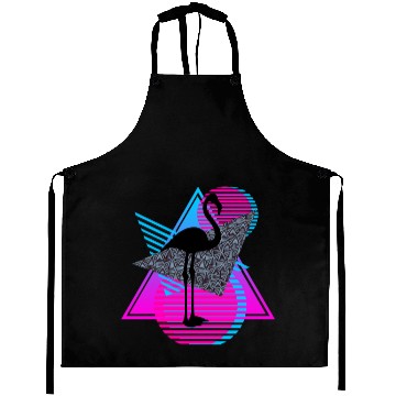 Discover vaporwave aesthetics FLAMINGO 80s retro triangle Aprons