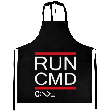 Discover Run CMD Computer Programmer Logo Aprons