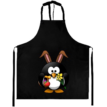 Discover Easter Funny penguin in comic style. Aprons