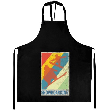 Discover Vintage Retro Style Snowboarding Snowboarder Aprons