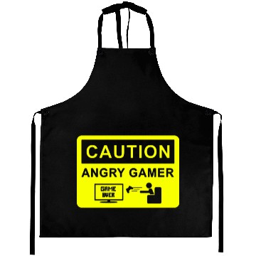Discover CAUTION ANGRY GAMER MENS FUNNY COD BATTLEFIELD GAM Aprons
