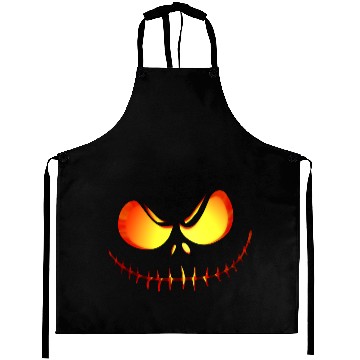 Discover Scary Evil Pumpkin Face Halloween Jack-O-Lantern Aprons