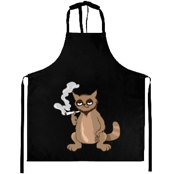 Discover A cat smoking a joint Aprons