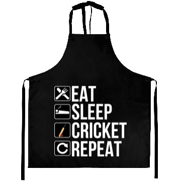 Discover Cricket Player Gift - Eat Sleep Cricket Repeat Aprons