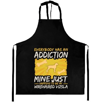Discover Wirehaired Vizsla Funny Dog Addiction Aprons