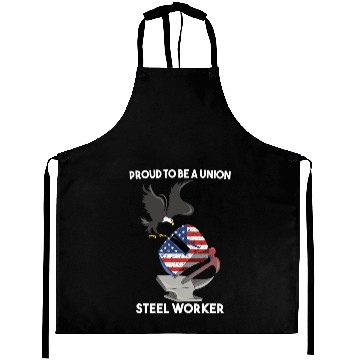 Discover UNION STEEL WORKER USA GIFT FUNNY DAD EAGLE HAMMER Aprons