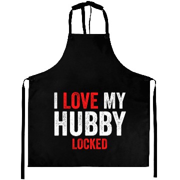 Discover I Love My Hubby Locked Aprons