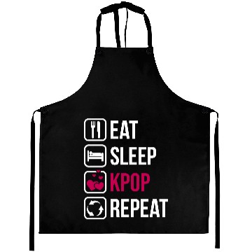 Discover Eat Sleep KPOP Repeat Aprons