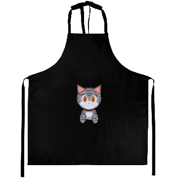 Discover Pocket Cat Tabby Gray Aprons