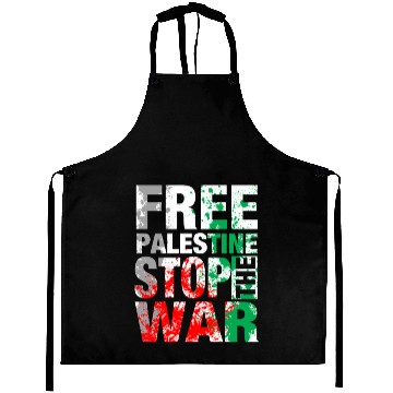 Discover Free Palestine Stop the war Aprons