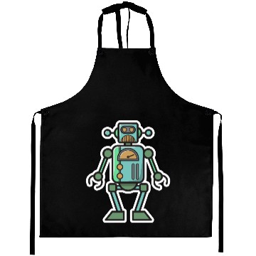 Discover Analog Robot vintage gift idea machine technology Aprons