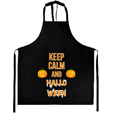 Discover Keep Calm And Halloween orange Aprons