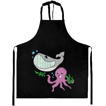 Discover whale octopus happy swim gift idea Aprons
