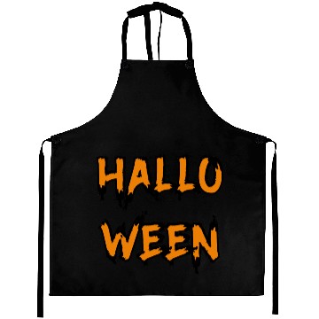 Discover Halloween text orange black Aprons