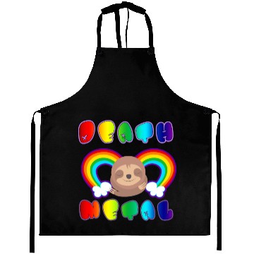 Discover Rainbow Death Metal Sloth Aprons