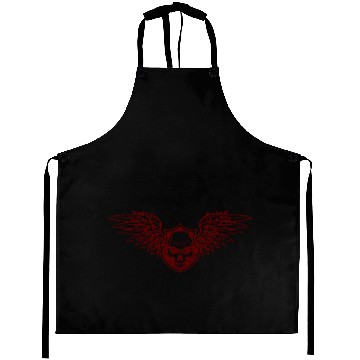 Discover Red Skull with Wings Aprons