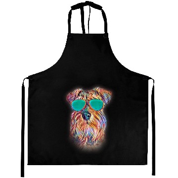 Discover Miniature Schnauzer Colorful Neon Dog Sunglasses Aprons