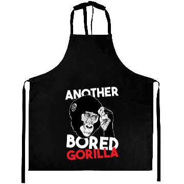 Discover Bored Gorilla Monkey Ape gift Aprons
