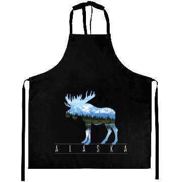 Discover Alaska - Moose Nature Outdoor Gift Aprons