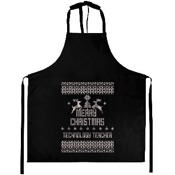 Discover Merry Christmas Technology Teacher Aprons