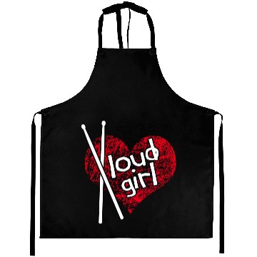 Discover Loud Girl. Drummer Girl Aprons