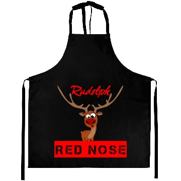 Discover Rudolph and the red nose on Xmas Aprons