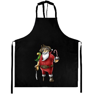 Discover Santa Pirate Funny Christmas Candy Cane Hook Hand Aprons