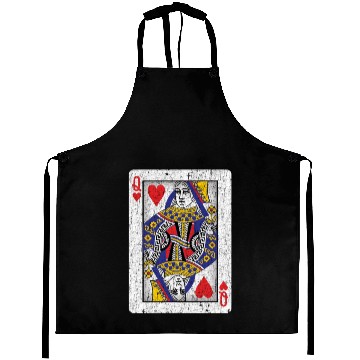 Discover queen of hearts playing card Aprons