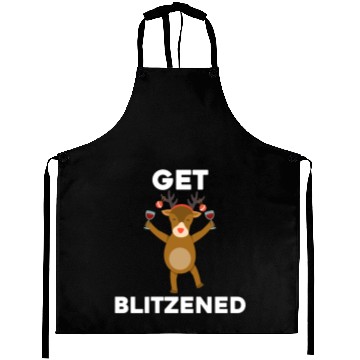 Discover Funny Christmas Drinking Get Blitzened Aprons