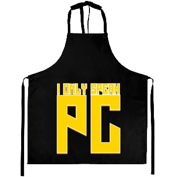 Discover I only speak pc computer Aprons