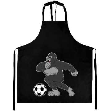 Discover Gorilla Mokey Ape Soccer Player Gift & Present Aprons