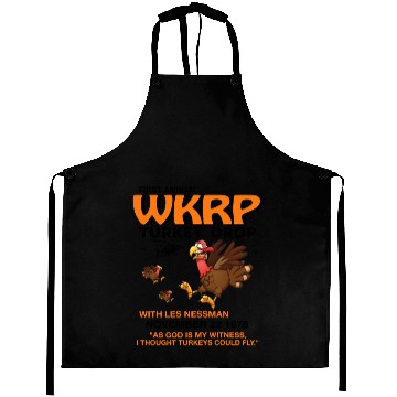 Discover First annual WKRP Turkey Drop with Les Nessman Aprons
