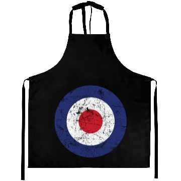 Discover Distressed Target Bullseye British RAF Roundel Aprons