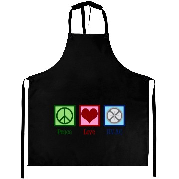 Discover Peace Love HVAC Aprons