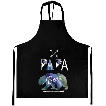 Discover Papa Bear Rustic Textured Blue Matching Family Aprons